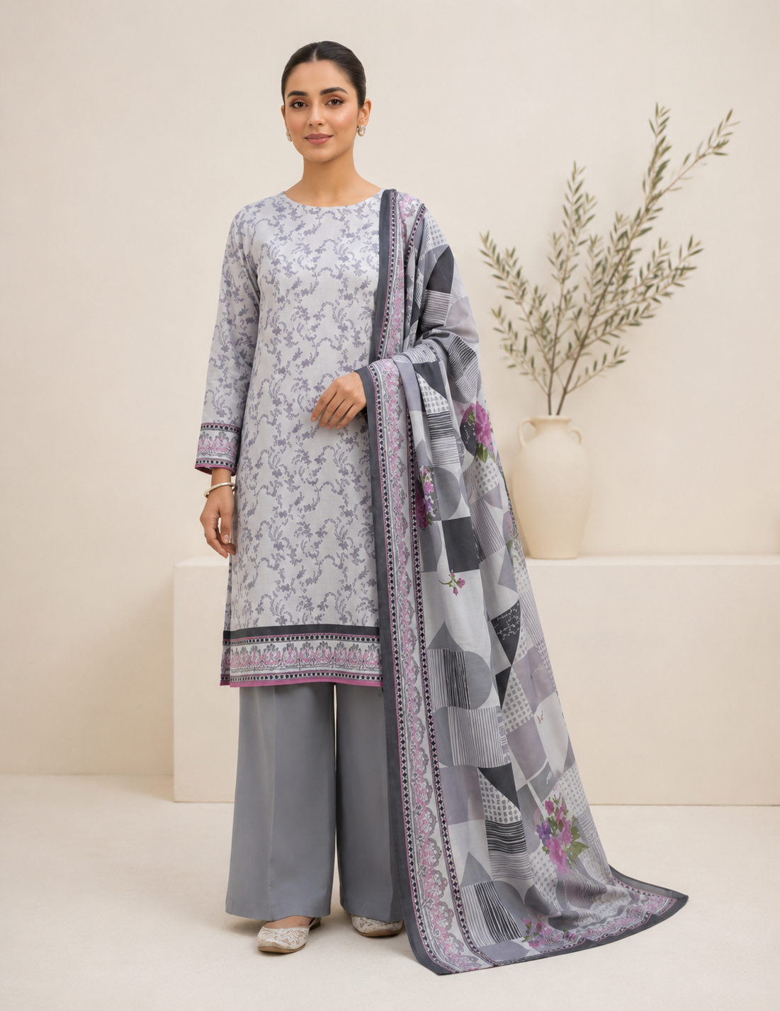 3-Piece Lawn Unstitched Suit