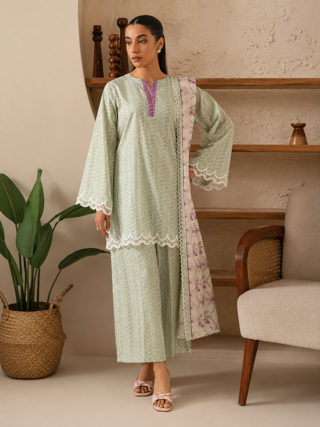 Premium Digital Printed Lawn 3-Piece Unstitched Suit