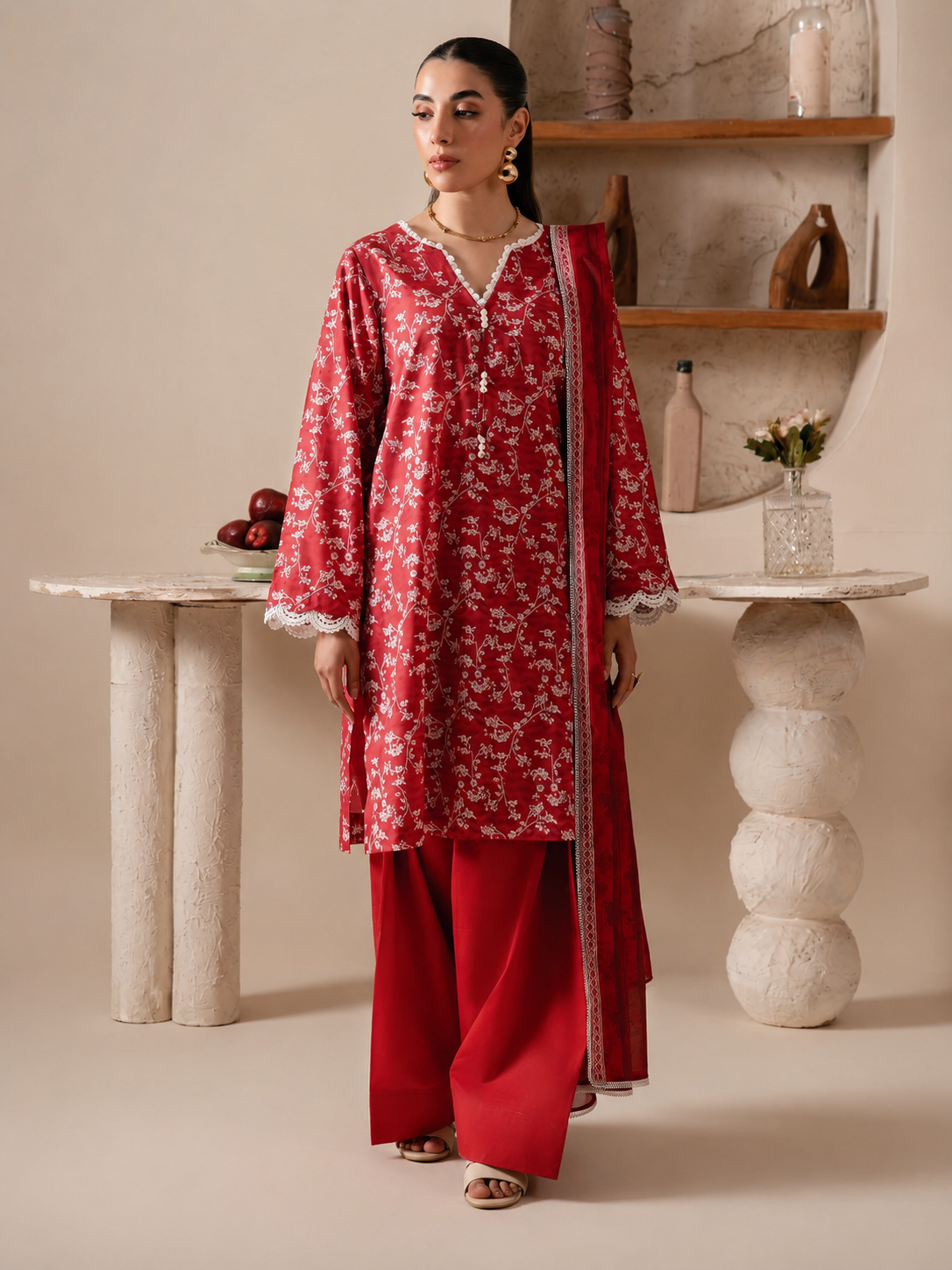 Premium Digital Printed Lawn 3-Piece Unstitched Suit