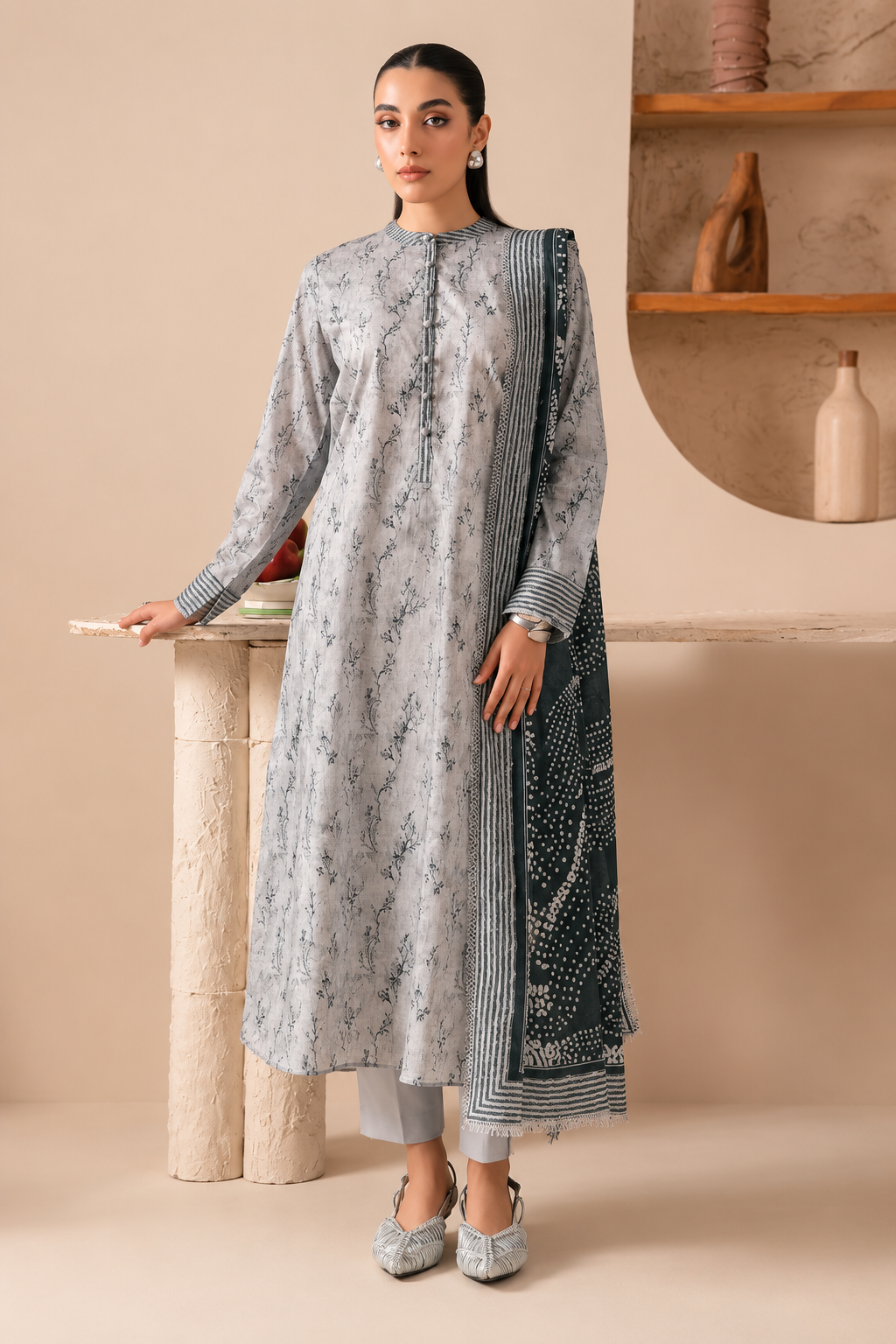 Premium Digital Printed Lawn 3-Piece Unstitched Suit