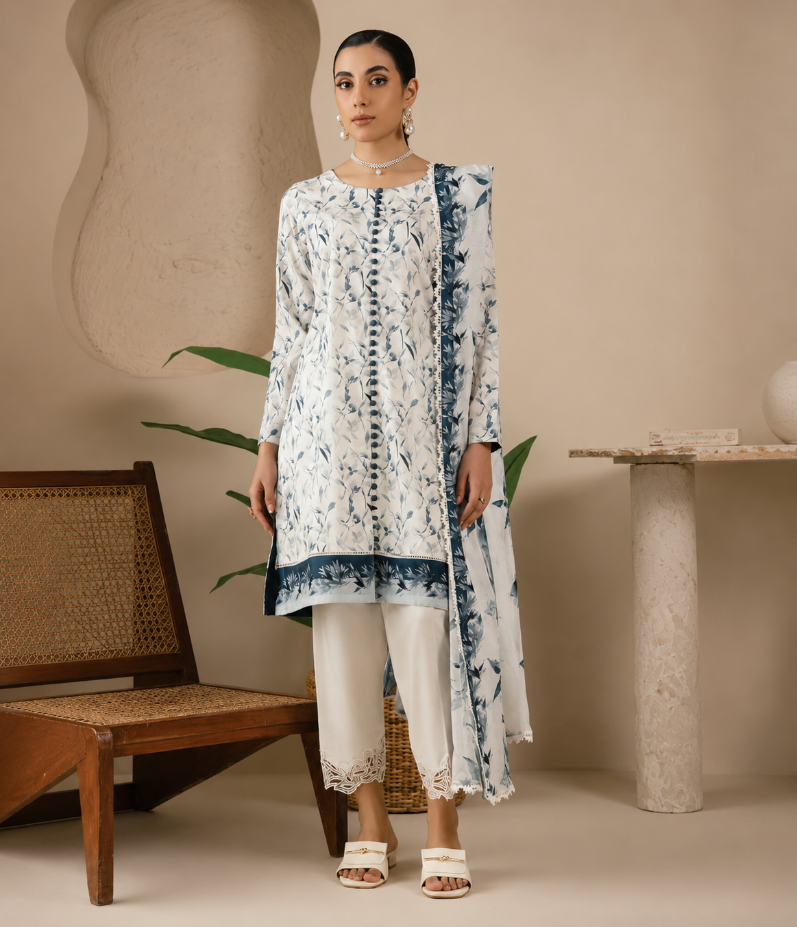 Premium Digital Printed Lawn 3-Piece Unstitched Suit